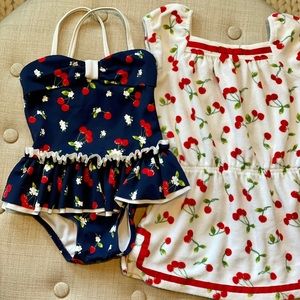 Janie & Jack cherry swim set